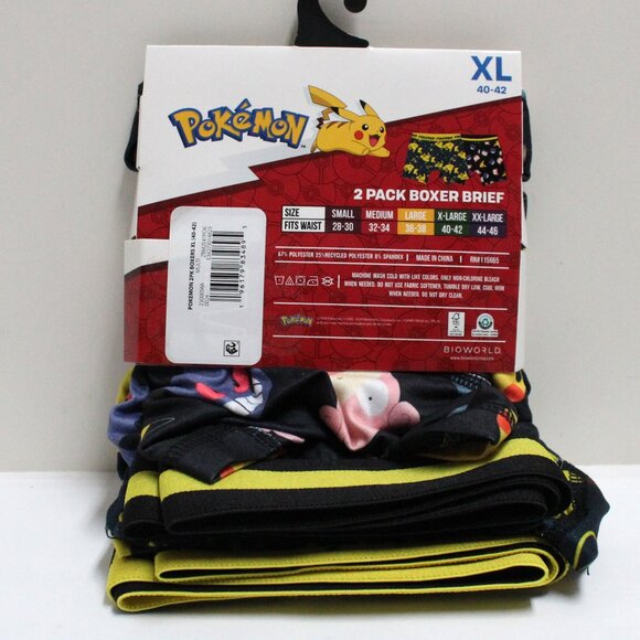 2 Pack Men's XL 40-42 Pokemon Boxer Briefs - NWT - Picture 2 of 6